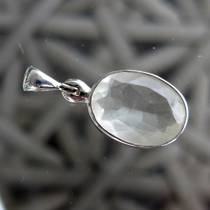 Glittering Faceted Libyan Desert Glass Oval Pendant