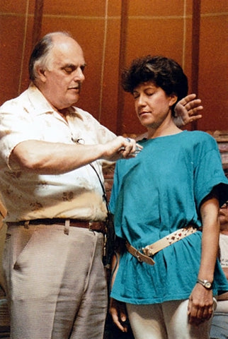 Marcel Vogel Working with Crystal on Woman, Courtesy Vogel Estate