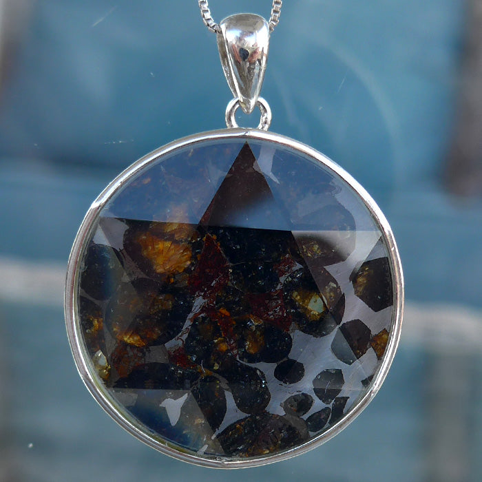 Large Star of David Cut Pallasite Pendant