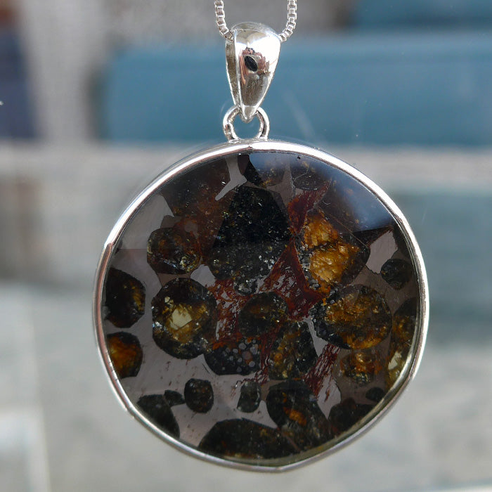 Large Star of David Cut Pallasite Pendant