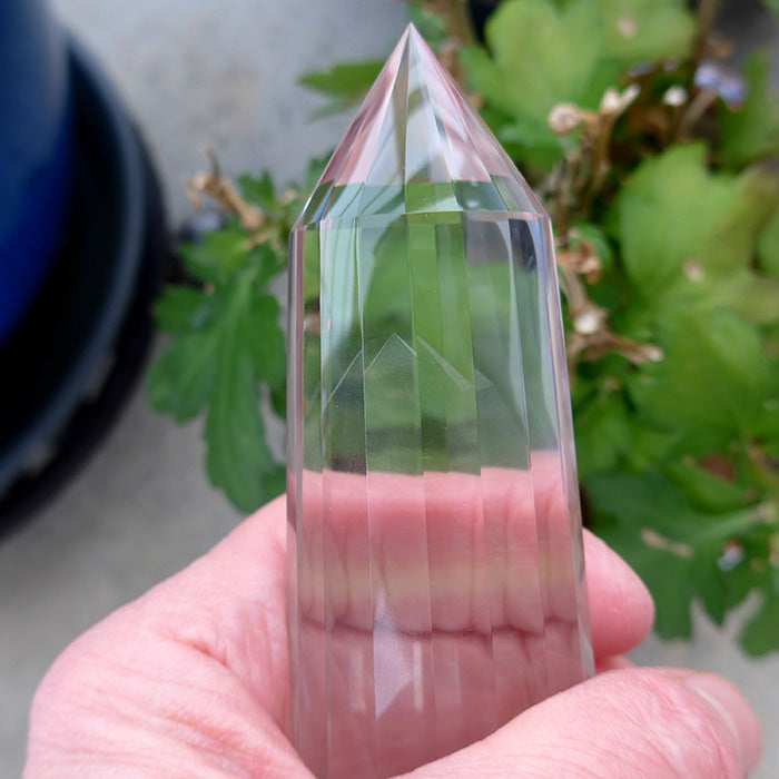 18 Sided Ultra Clear Natural Quartz Phantom Vogel Healing Wand