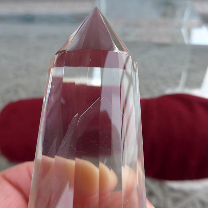 18 Sided Ultra Clear Natural Quartz Phantom Vogel Healing Wand