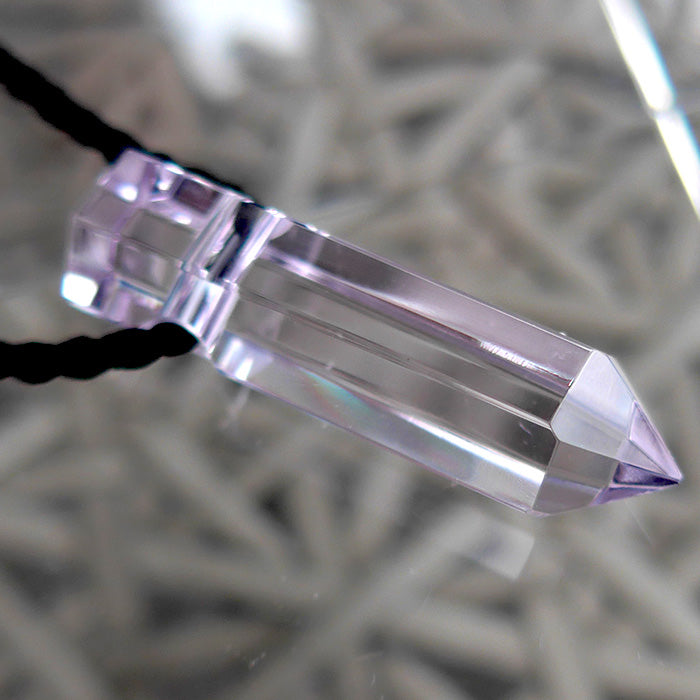 Hexagonal Rose de France Amethyst Pendant Wand by Lawrence Stoller