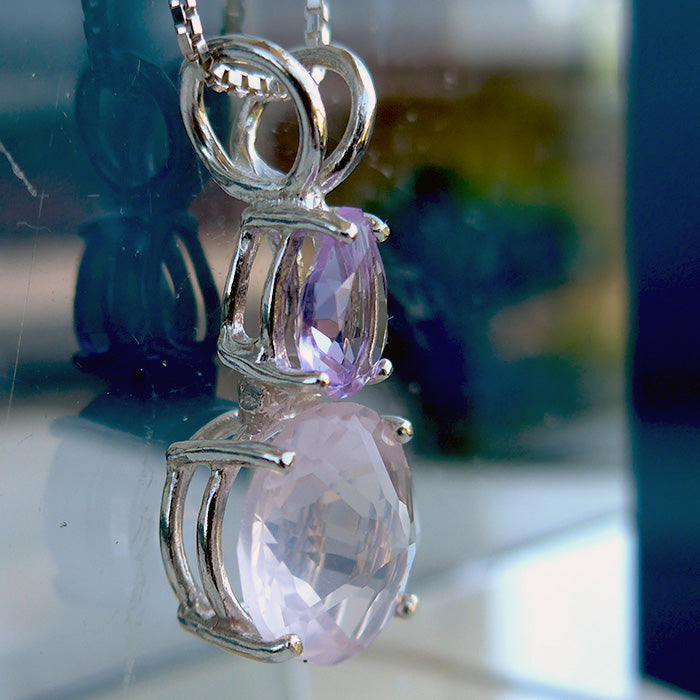 Rose Quartz Mini Radiant Heart with Ruby Lavender Crown