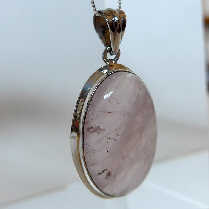 Rose Quartz Large Simple Cabachon Pendant