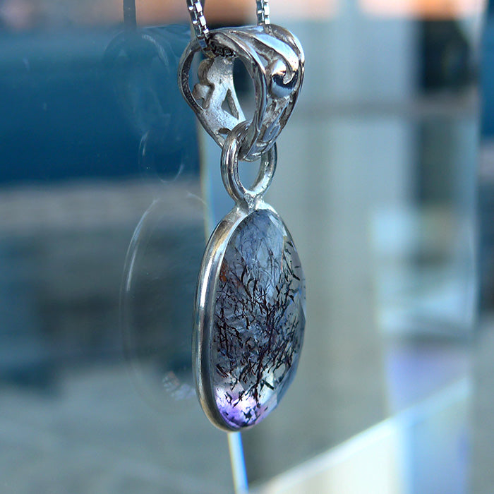 Small Violet Flame Espiritu Santo Rutilated Amethyst Pendant