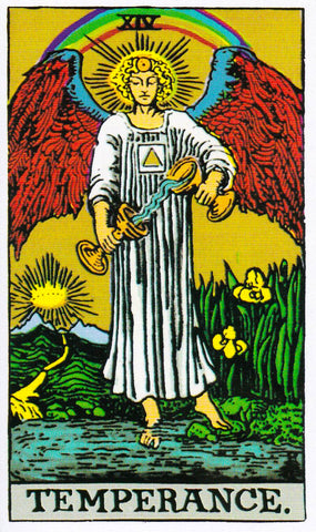 Tarot Trump XIV, Temperance, Waite Deck