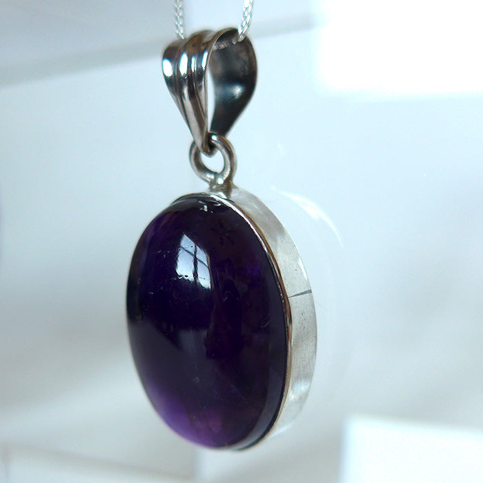 Deep Purple Amethyst Oval Pendant