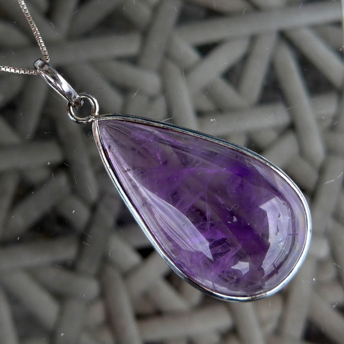 Amethyst Teardrop Cabochon Pendant