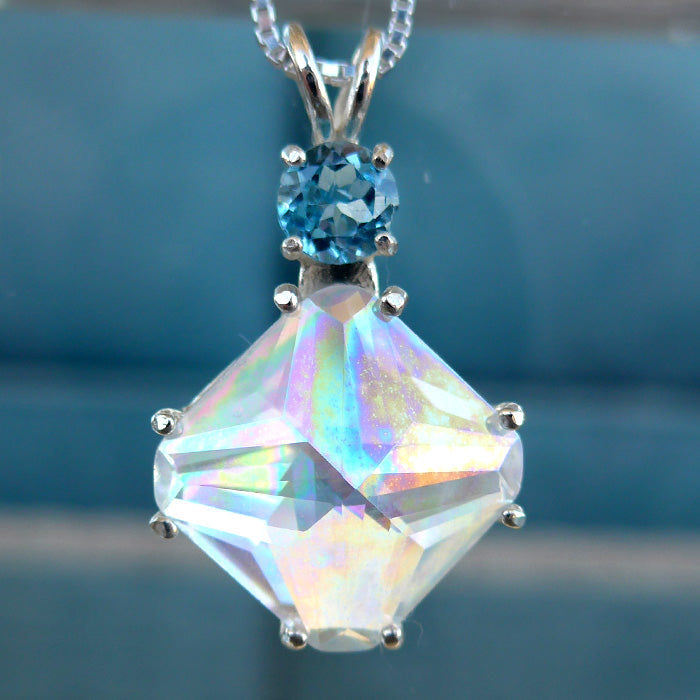 Angel Aura Magician Stone Pendant with Blue Topaz Crown
