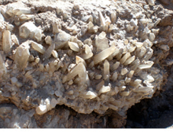 Lemurian Crystals Embedded in Matrix, New Lemurian Mine, photo by Marlon Ferreira, 2007