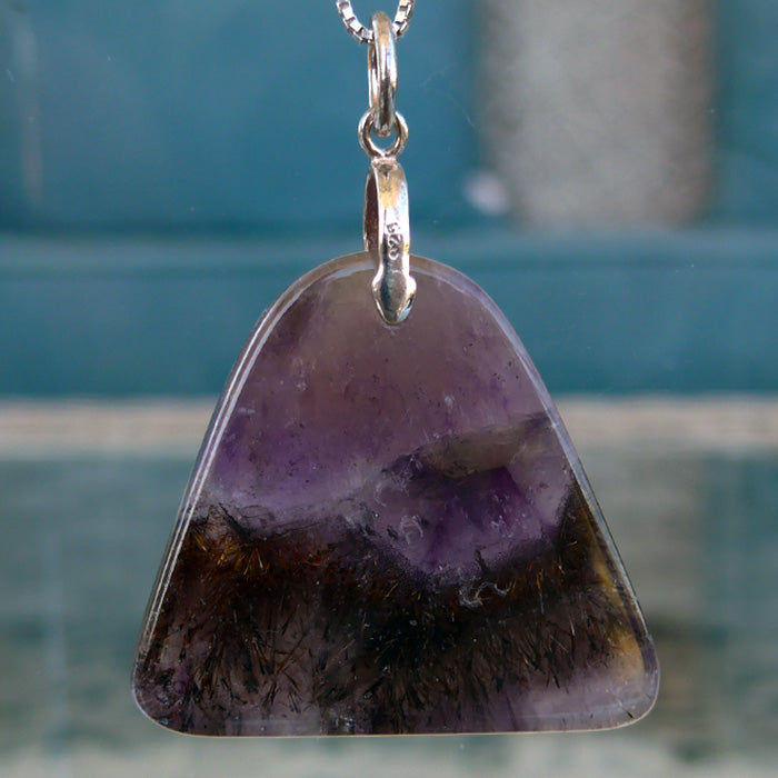 Purple Splash Rutilated Auralite Pendant