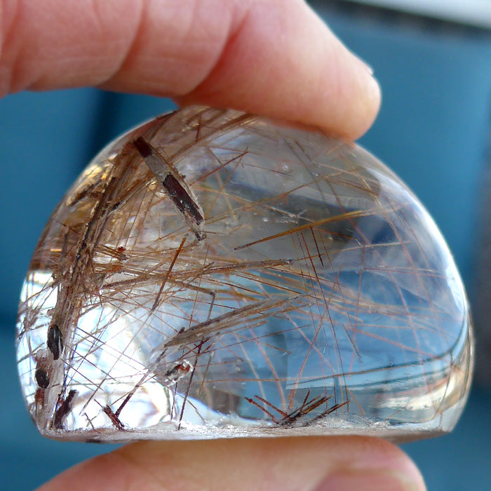 Beautiful Silver and Bronze Rutilated Quartz Dome