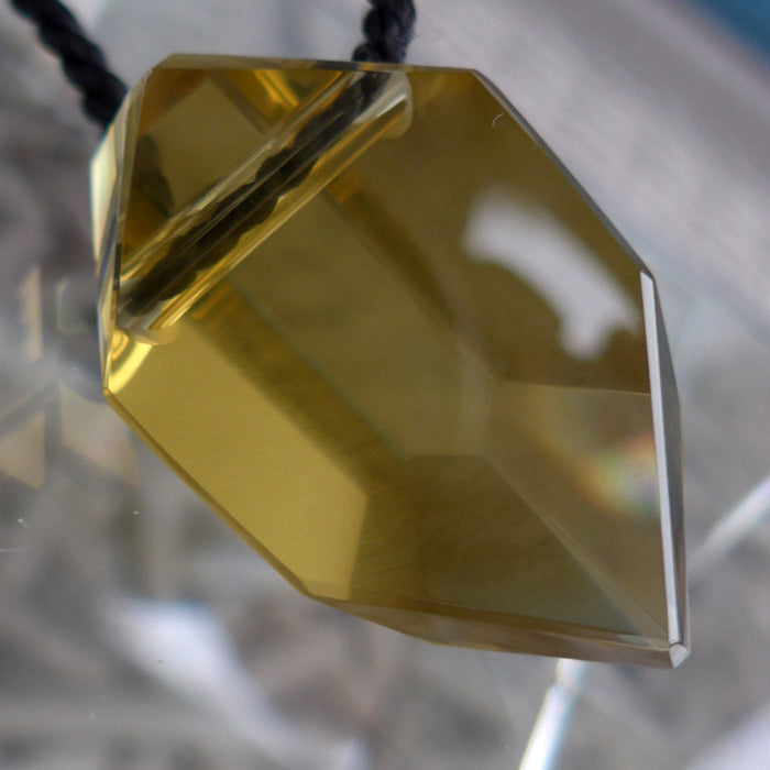 Large Citrine Chevron Pendant by Lawrence Stoller
