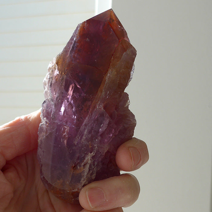 Large Semi Polished Rainbow Ametrine Wand with Massage Tip