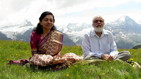 Shri Anandi Ma and Dileepji Patak in the Swiss Alps