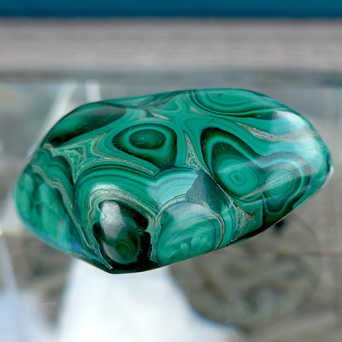 Polished Malachite Medicine Bag Stone