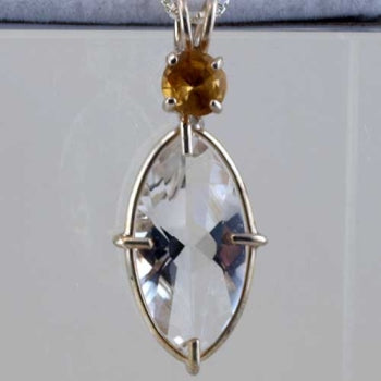 Clear Quartz with Citrine Infinite Eye Pendant