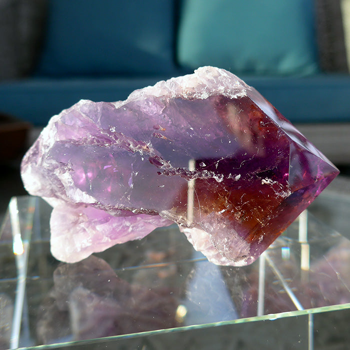 Semi Polished Rainbow Ametrine Wand by Lawrence Stoller