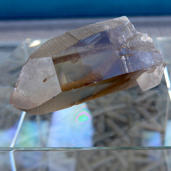 Smoky Citrine Lemurian with Growth Interference Marks and Key Crystal