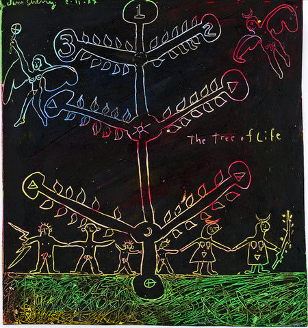 Tree of Life Tribe, Magic Lantern Drawing by Jane Sherry