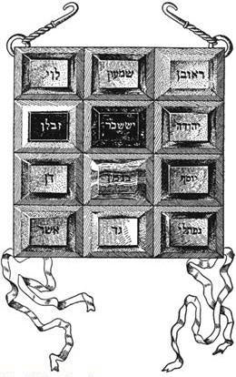 breastplate of High Priest of Israel including Hebrew inscription