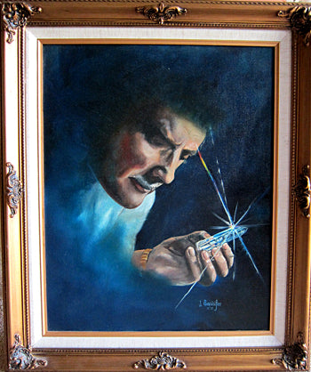 Marcel Vogel with Healing Crystal, Oil Portrait from the Collection of Curtis Lang and Jane Sherry