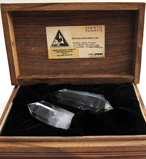 Wooden Box with Meditation and Healing Crystals Cut by Marcel Vogel, from the Collection of Curtis Lang and Jane Sherry