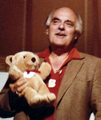 Marcel Vogel with His Famous Teddy Bear