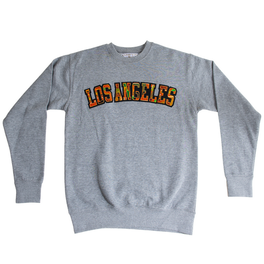 Adult Hoodies, Classic Kente Print - Los Angeles S / Medium Gray