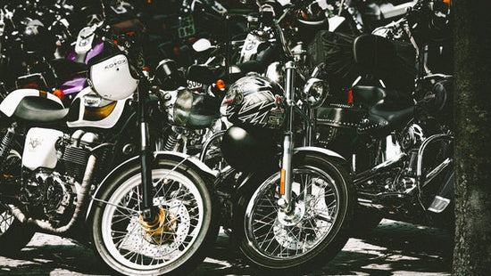 Different types of motorcycle line up