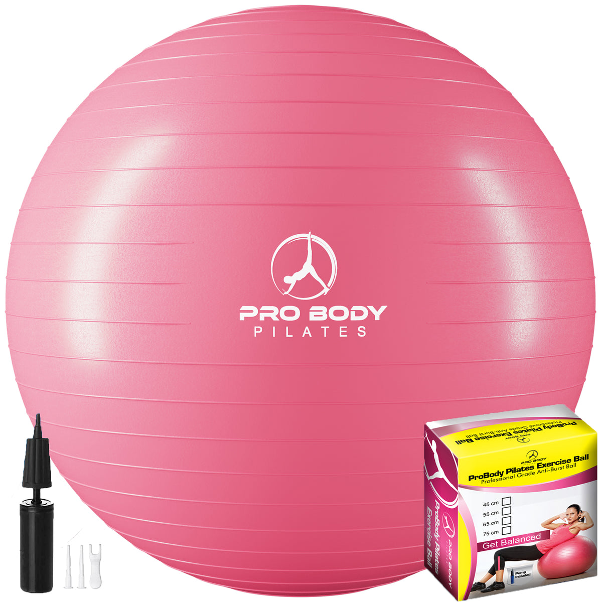 Yoga Ball for Pregnancy, Fitness, Balance, Workout at Home, Office and Physical Therapy (Pink)