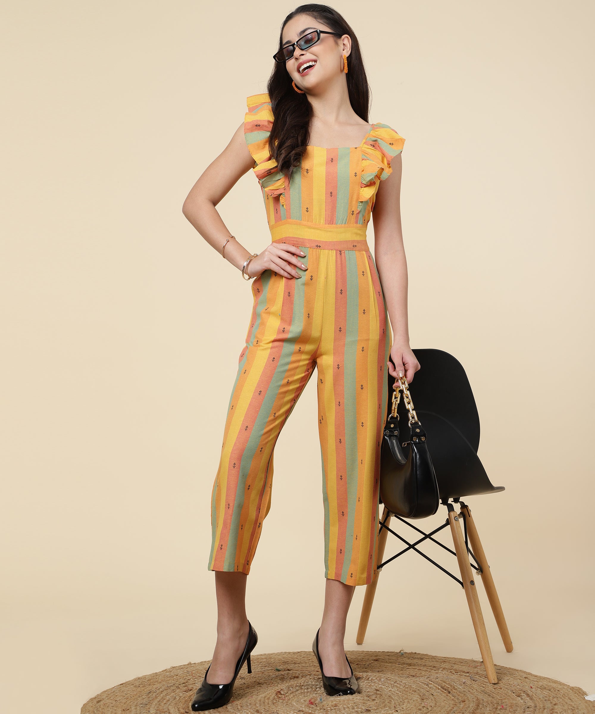 Top more than 253 mustard striped jumpsuit