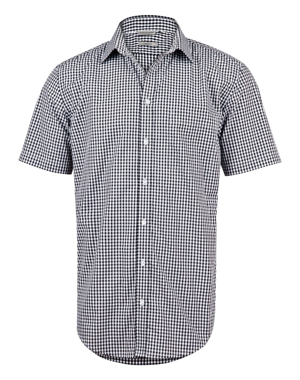 Benchmark M7300s Mens Gingham Check S/s Shirt — The Workwear Shed