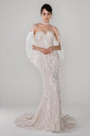 Sweetheart Sleeveless Beaded Wrap Mermaid Wedding Dress