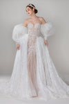 Corset Waistline Applique Lace-Up Wedding Dress with a Chapel Train