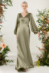 V-neck Mermaid Long Sleeves Bridesmaid Dress with a Brush/Sweep Train