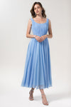 A-line Pocketed Scoop Neck Bridesmaid Dress
