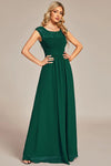 A-line Lace Cap Sleeves Illusion Keyhole Bridesmaid Dress with a Brush/Sweep Train