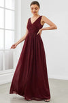 A-line Glittering Sleeveless Floor Length Bridesmaid Dress