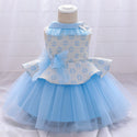 Tulle Sleeveless Tea Length Bateau Neck Applique Dress With a Bow(s)