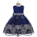 Bateau Neck Sleeveless Tulle Sequined Tea Length Dress With a Bow(s)