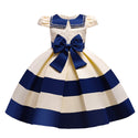 Cap Sleeves Bateau Neck Beaded Applique Tea Length Satin Dress With a Bow(s)