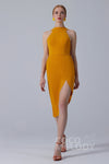 Short Halter Sleeveless Silk Asymmetric Dress