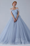 Strapless Sleeveless Lace-Up Tulle Corset Waistline Ball Gown Wedding Dress with a Court Train With a Bow(s)