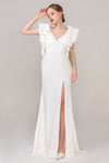 V-neck Sheath Sleeveless Sheath Dress/Wedding Dress with a Brush/Sweep Train