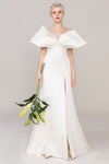 V-neck Sleeveless Mermaid Lace-Up Satin Corset Waistline Wedding Dress with a Brush/Sweep Train