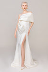 One Shoulder Sleeveless Satin Corset Waistline Lace-Up Mermaid Wedding Dress with a Brush/Sweep Train