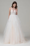 A-line V-neck Spaghetti Strap Tiered Wedding Dress With Ruffles