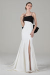 Spaghetti Strap Mermaid Open-Back Lace-Up Corset Waistline Wedding Dress with a Court Train With a Bow(s)